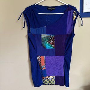 Myco Anna Blue Patchwork Camisole Made in Canada